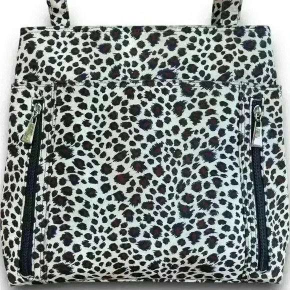 Cheetah‎ Y2K Shoulder Bag Nylon Animal Print Tote Organizer Zipper Multi Pockets - Picture 2 of 11